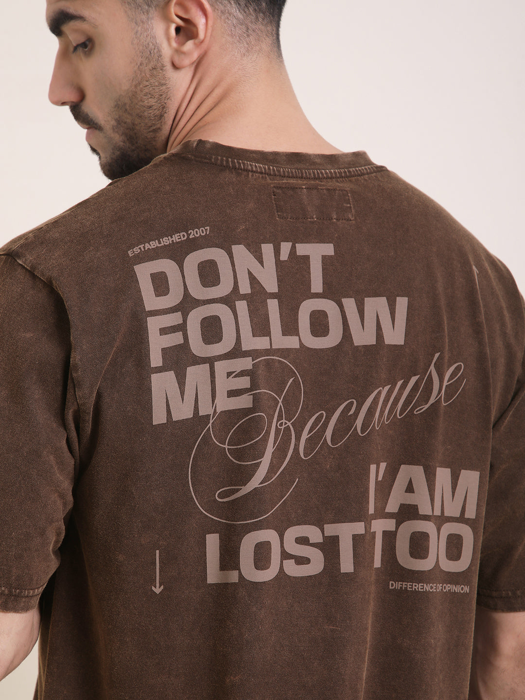 Mens Half Sleeve Round Neck Back Printed Oversized Fit Tshirts