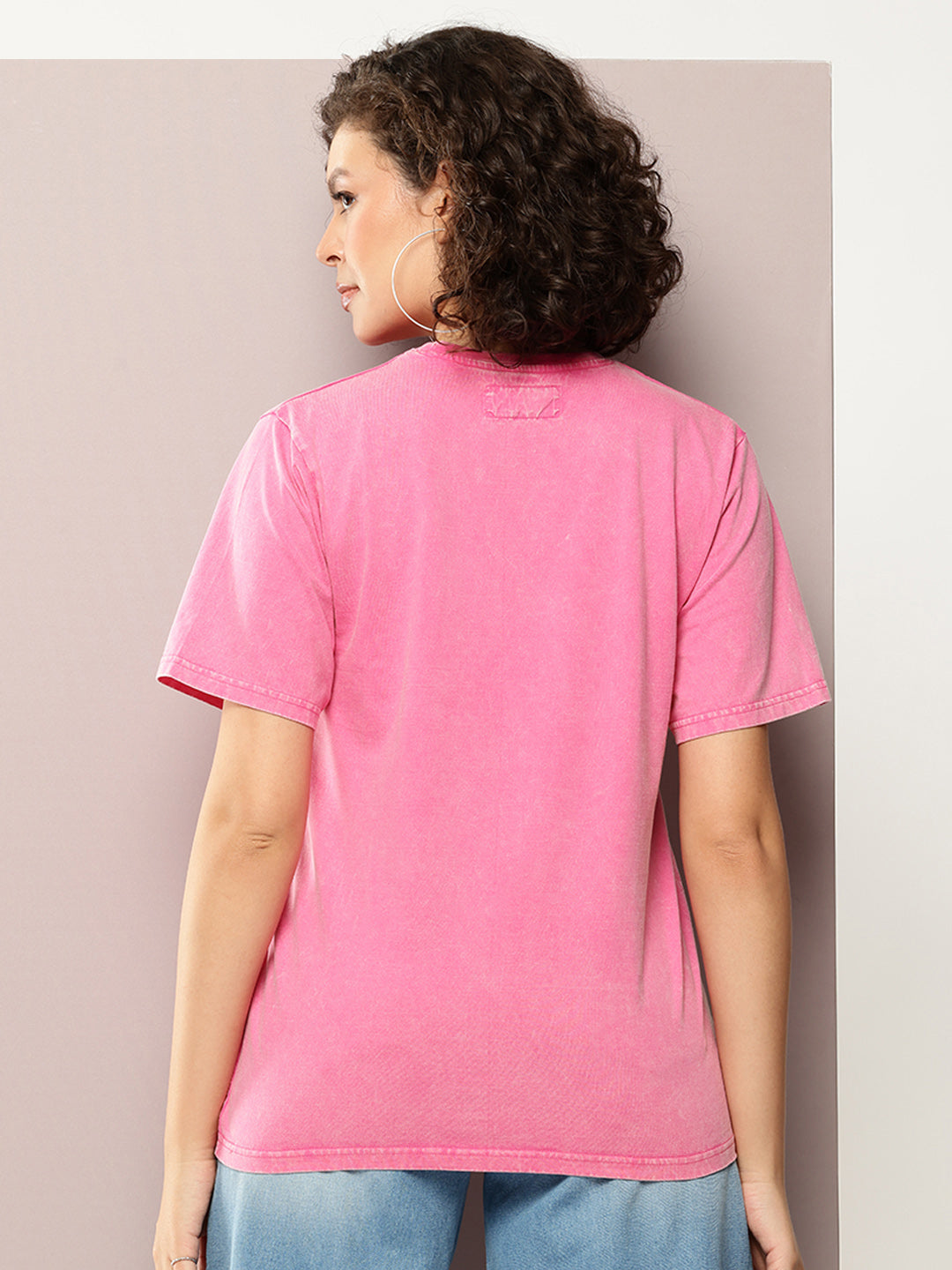 Womens Half Sleeve Round Neck Printed Oversized Fit Tshirts