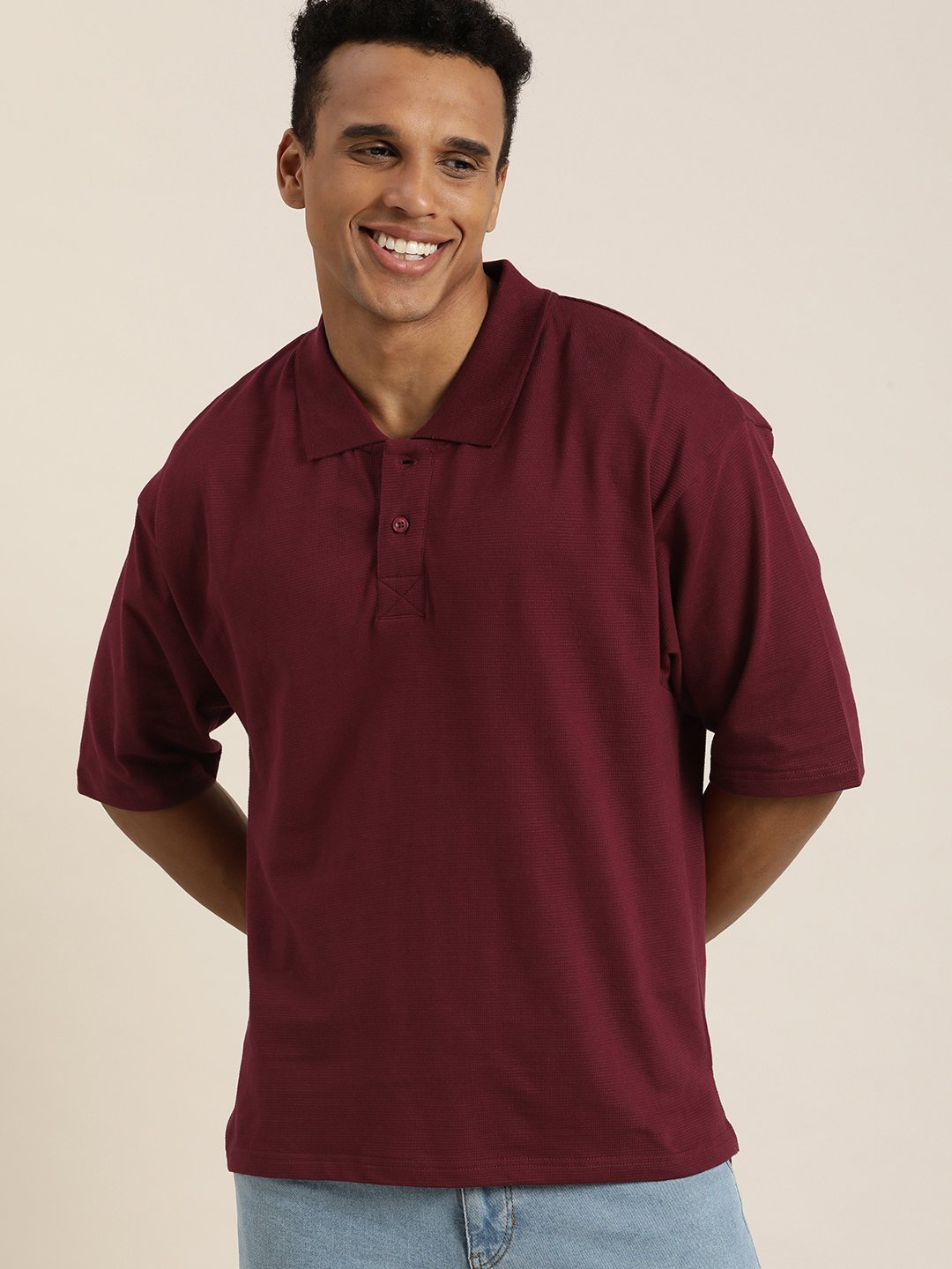 Mens Half Sleeve Oversized Fit Polo T-Shirts