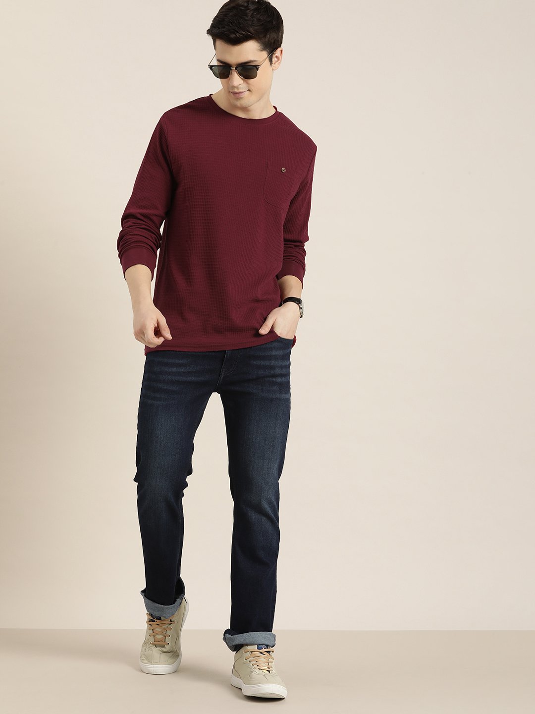 Mens Full Sleeve Round Neck Regular Fit T-Shirts