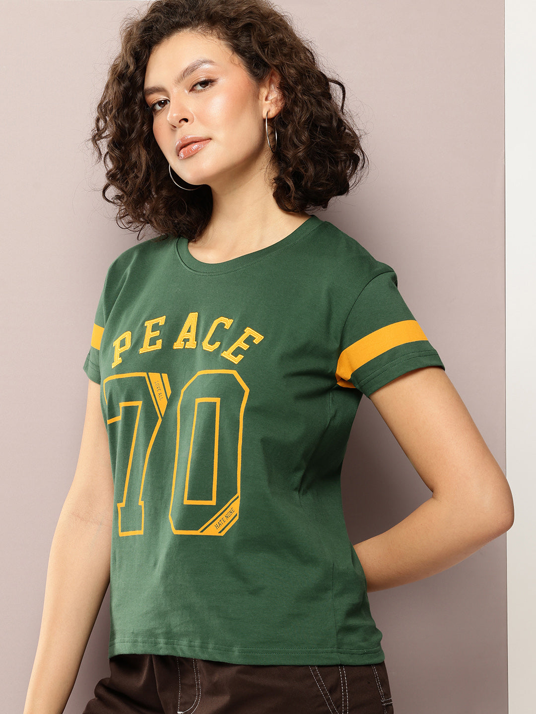 Womens Half Sleeve Round Neck Printed Boxy Fit Tshirts