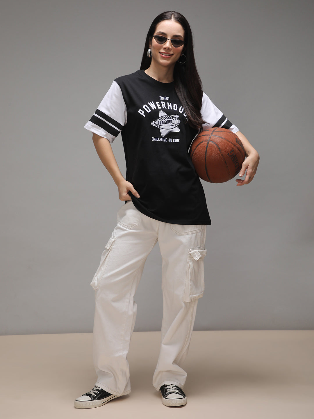 Womens Half Sleeve Round Neck Printed Oversized Fit Tshirts
