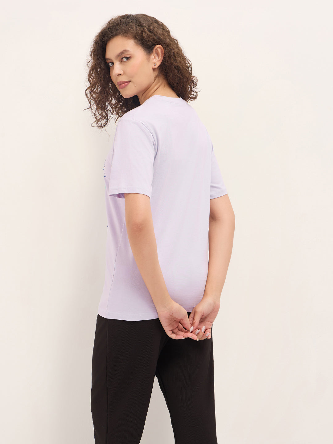 Womens Half Sleeve Round Neck Printed Oversized Fit Tshirts