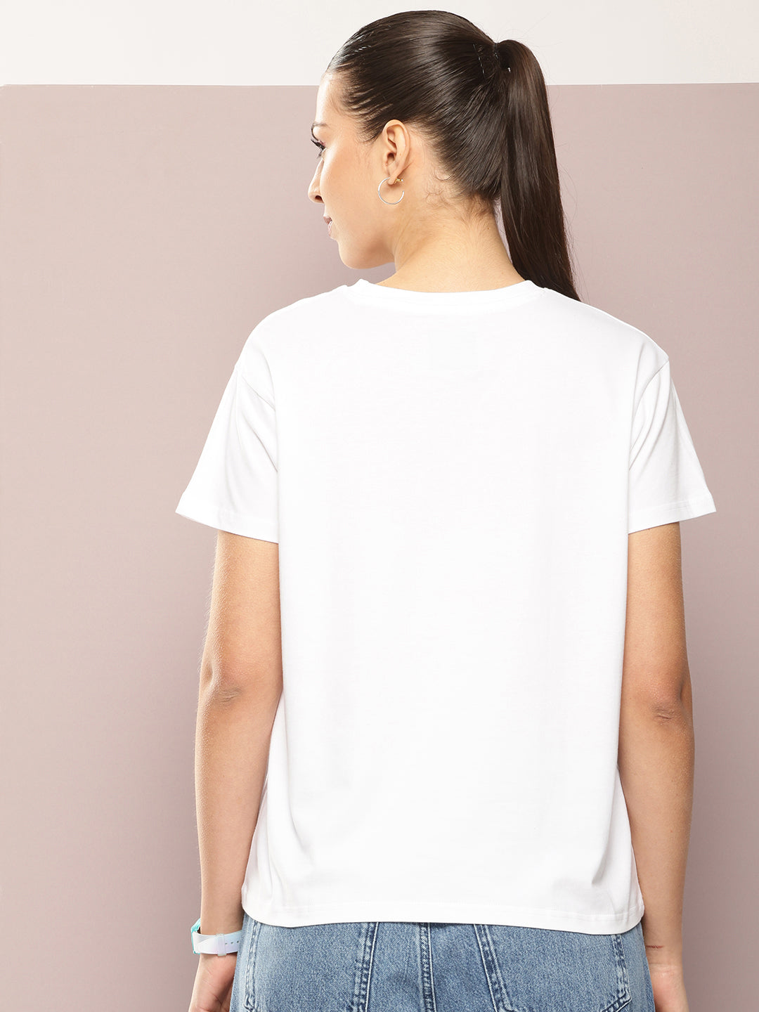 Womens Half Sleeve Round Neck Printed Boxy Fit Tshirts