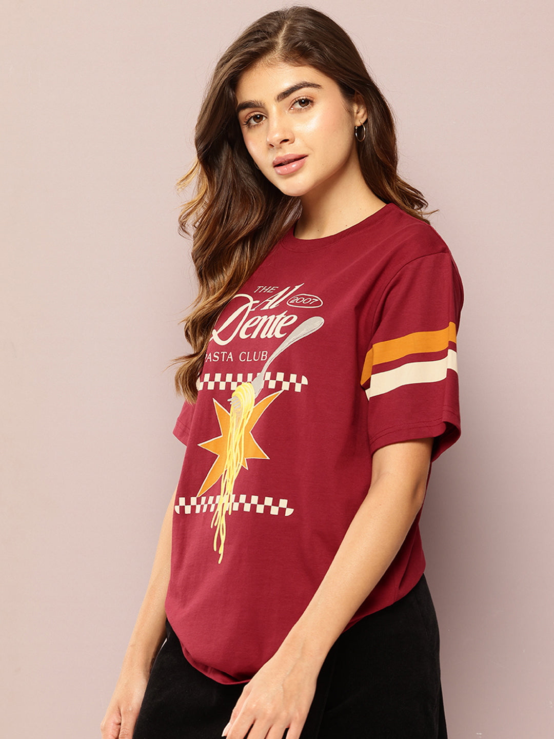 Womens Short Sleeve Printed Oversized Fit Tshirt