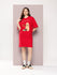 Womens Oversized Short Sleeves Printed Tshirt Dress