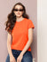 Womens Half Sleeve Round Neck Solid Regular Fit Tshirts