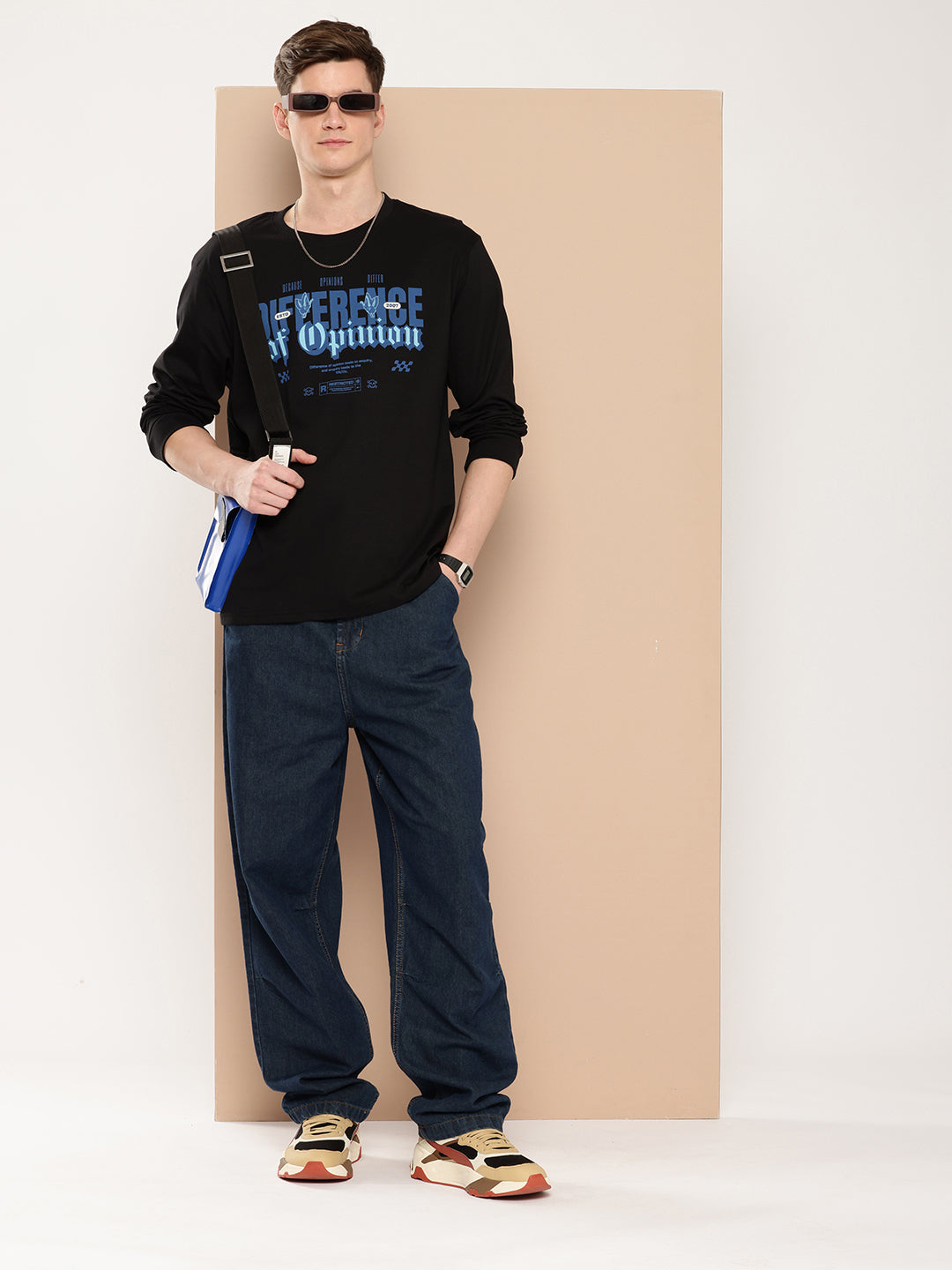 Mens Full Sleeve Round Neck Printed Oversized Fit Tshirts
