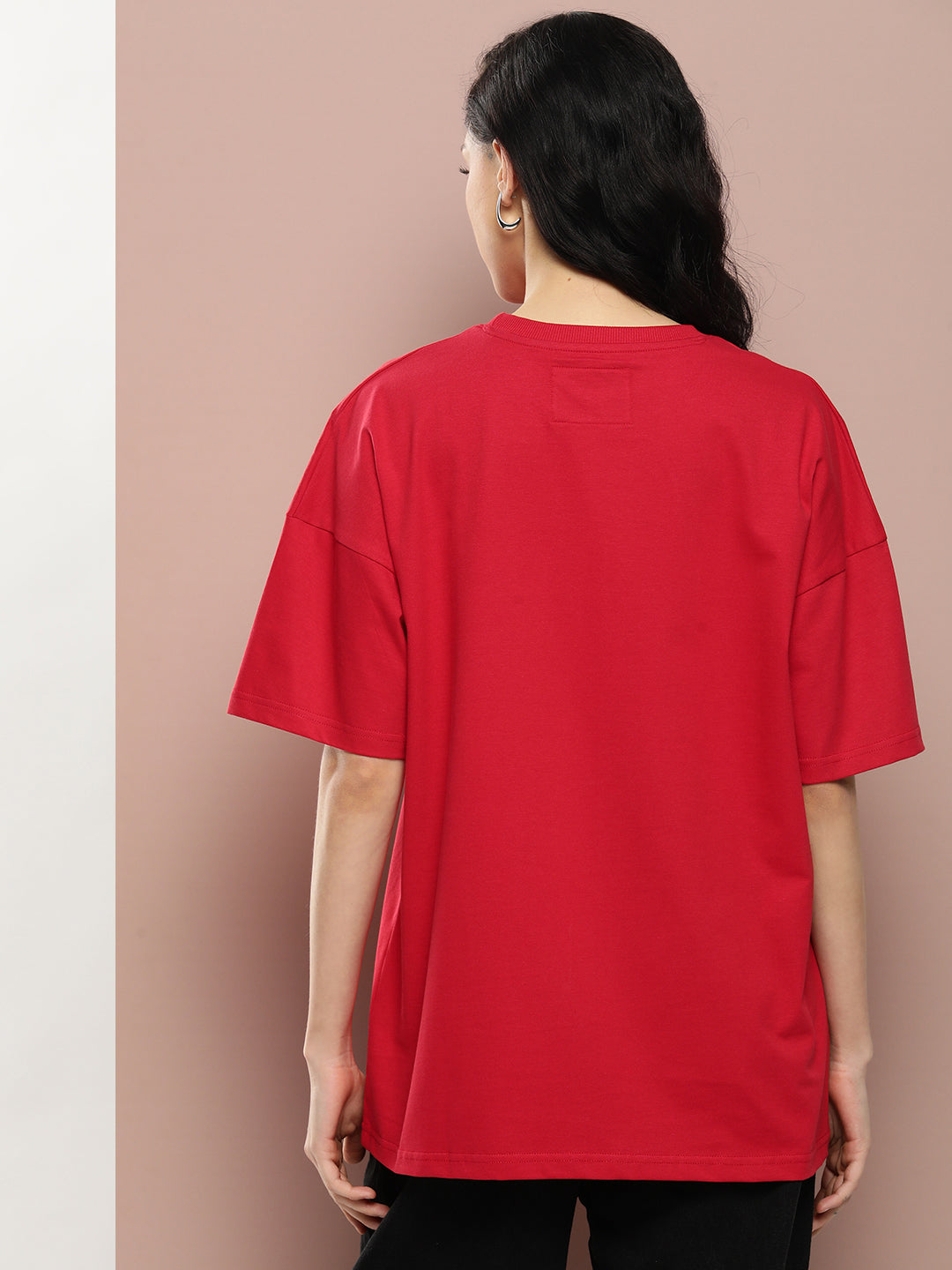 Womens Half Sleeve Drop Shoulder Printed Oversized Fit T-Shirts