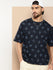 Mens Half Sleeve Round Neck All-Over Printed Oversized Fit Tshirts