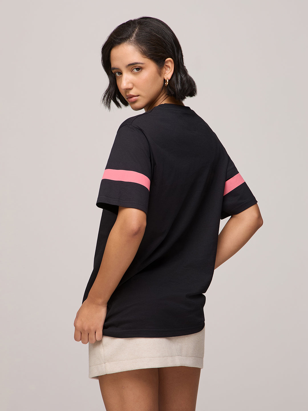 Womens Printed Oversized Fit Cotton T-Shirt