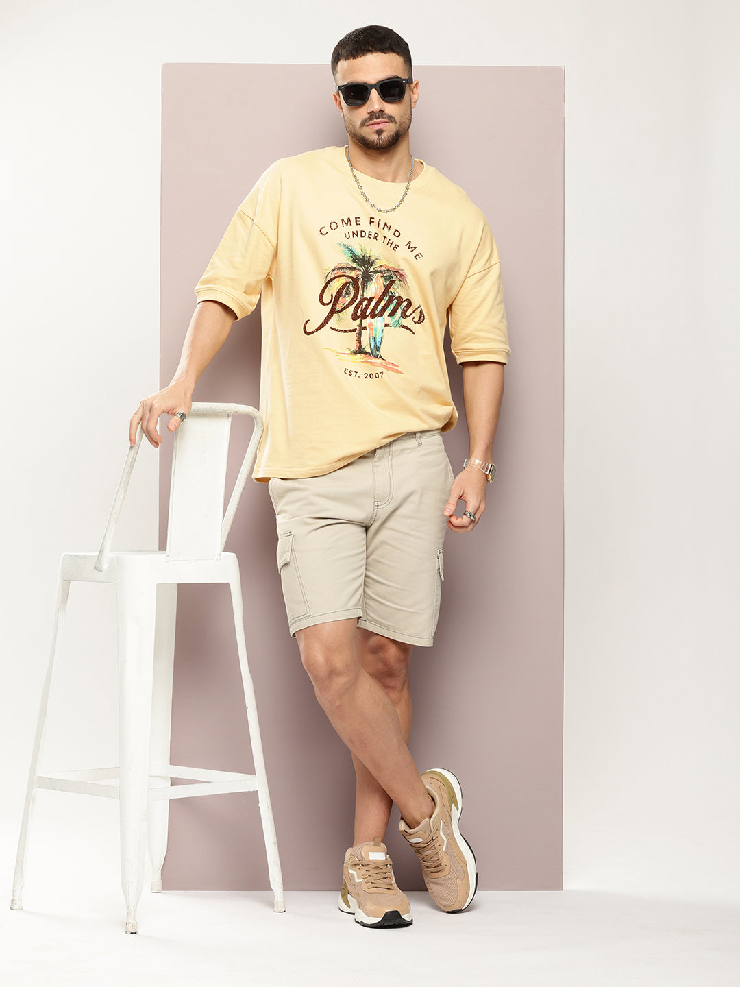 Mens Half Sleeve Round Neck Printed Oversized Fit Tshirts