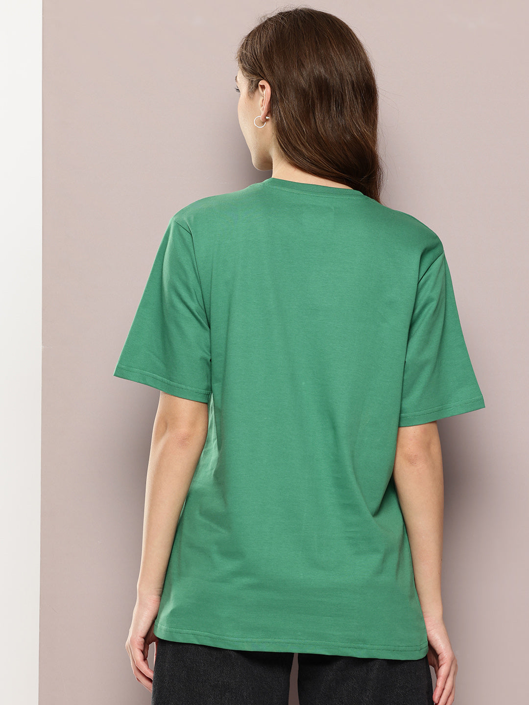 Womens Half Sleeve Round Neck Printed Oversized Fit Tshirts