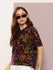 Womens Half Sleeve Round Neck All-Over Printed Oversized Fit Tshirts