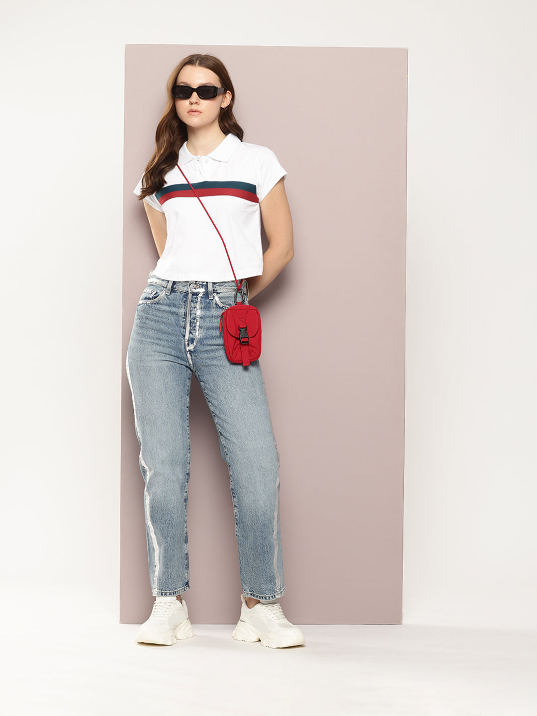 Womens Half Sleeve Polo Neck Solid Regular Fit Tshirts