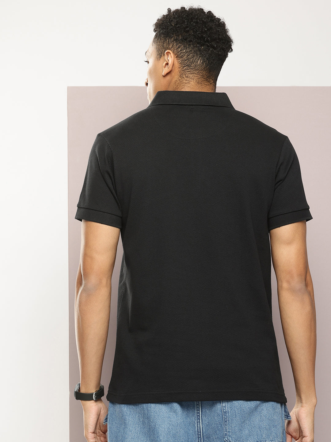 Mens Half Sleeve Polo Neck Solid Regular Fit Tshirts