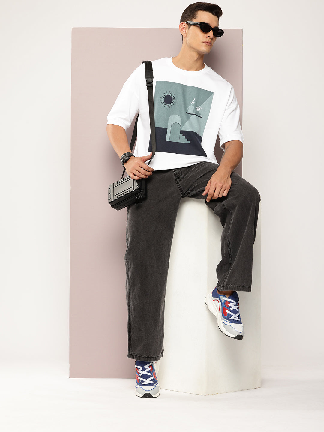 Mens Half Sleeve Round Neck Printed Oversized Fit Tshirts
