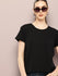 Womens Half Sleeve Round Neck Solid Boxy Fit Tshirts