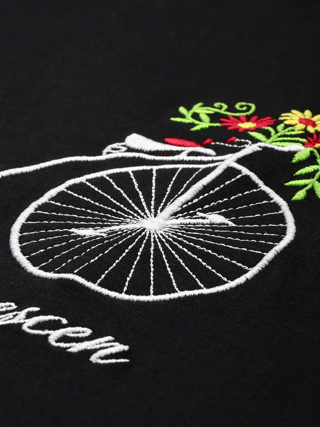 Womens Half Sleeve Round Neck Embroidery Boxy Fit Tshirts