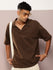 Mens Half Sleeve Polo Neck Solid Oversized Fit Tshirts