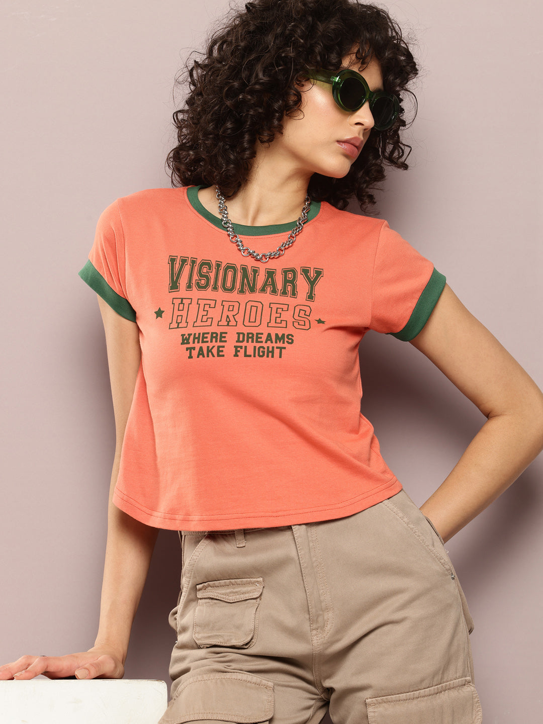 Womens Half Sleeve Round Neck Printed Regular Fit Tshirts
