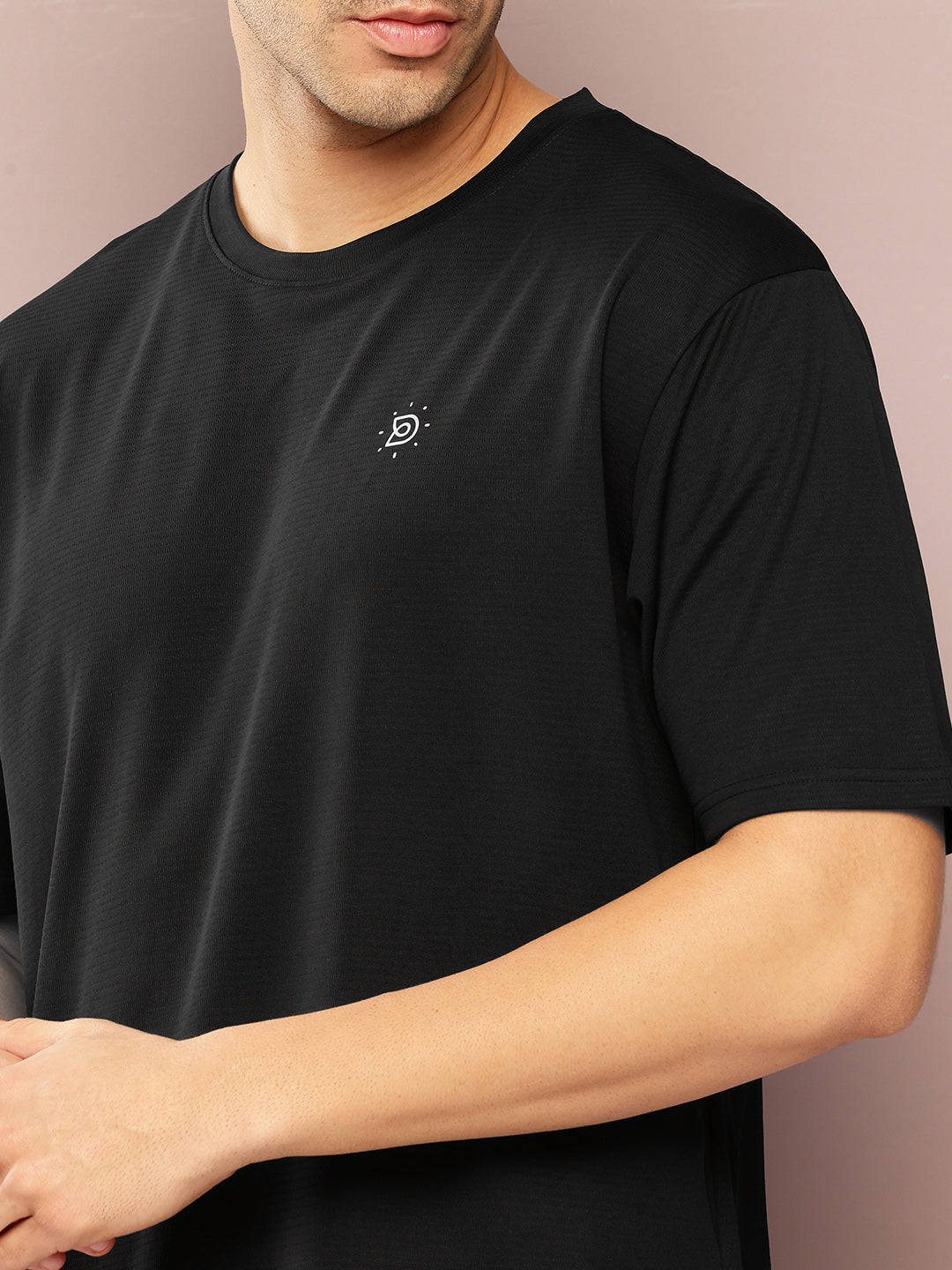 Mens Short Sleeve Round Neck Oversized Polyster Tshirt