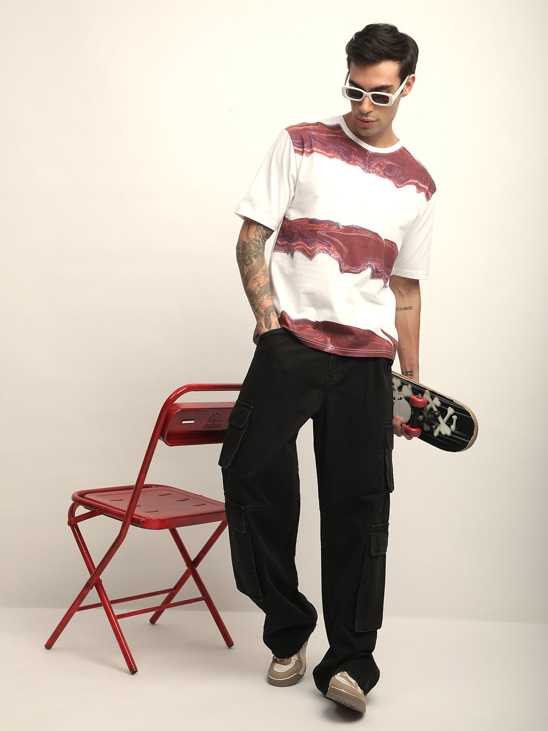 Mens Half Sleeve Round Neck Printed Oversized Fit Tshirts
