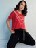 Womens Stud Detailed Boxy Regular Round Neck Tshirt 