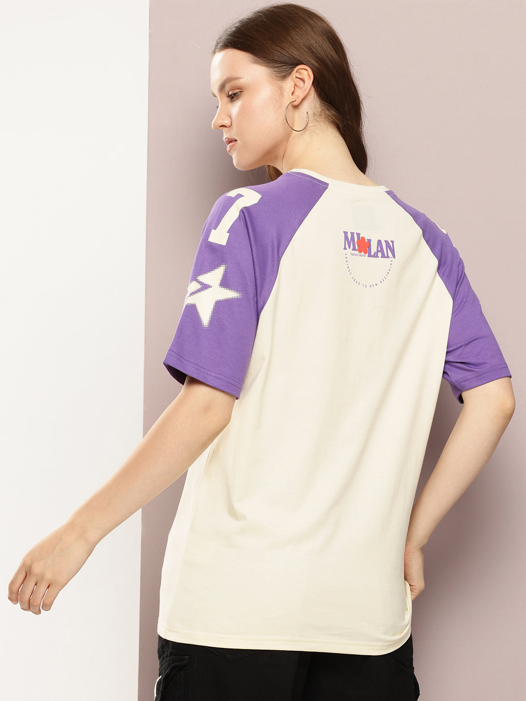 Womens Half Sleeve Round Neck Printed Oversized Fit Tshirts