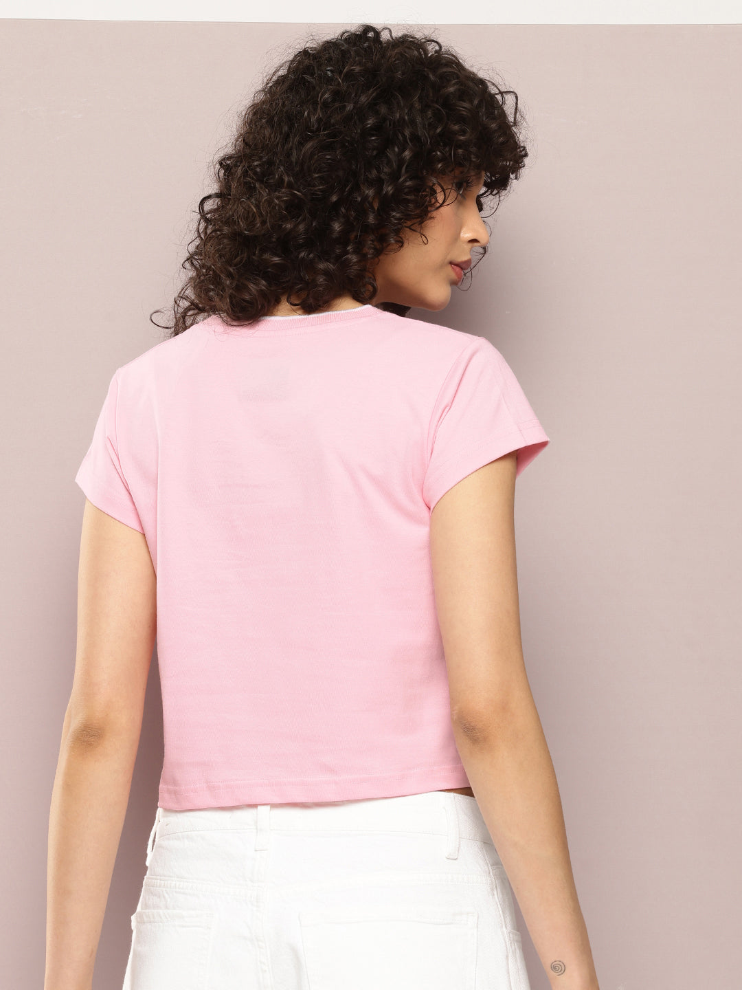 Womens Half Sleeve V-Neck Printed Regular Fit Tshirts