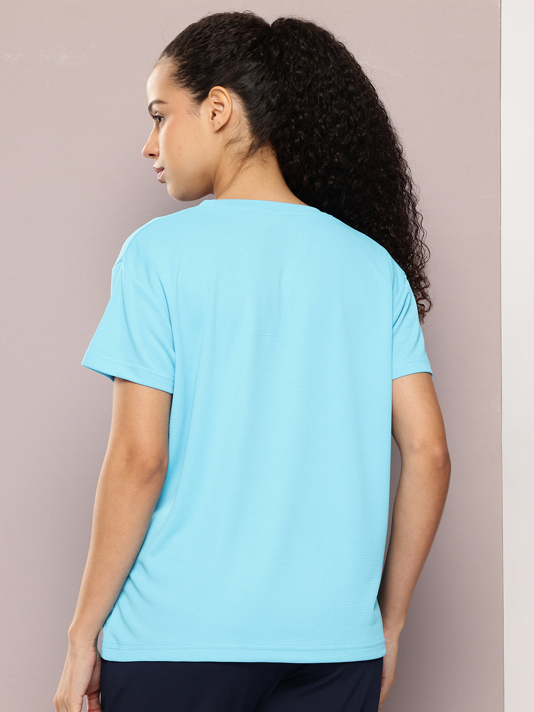 Womens Half Sleeve Round Neck Solid Boxy Fit Tshirts