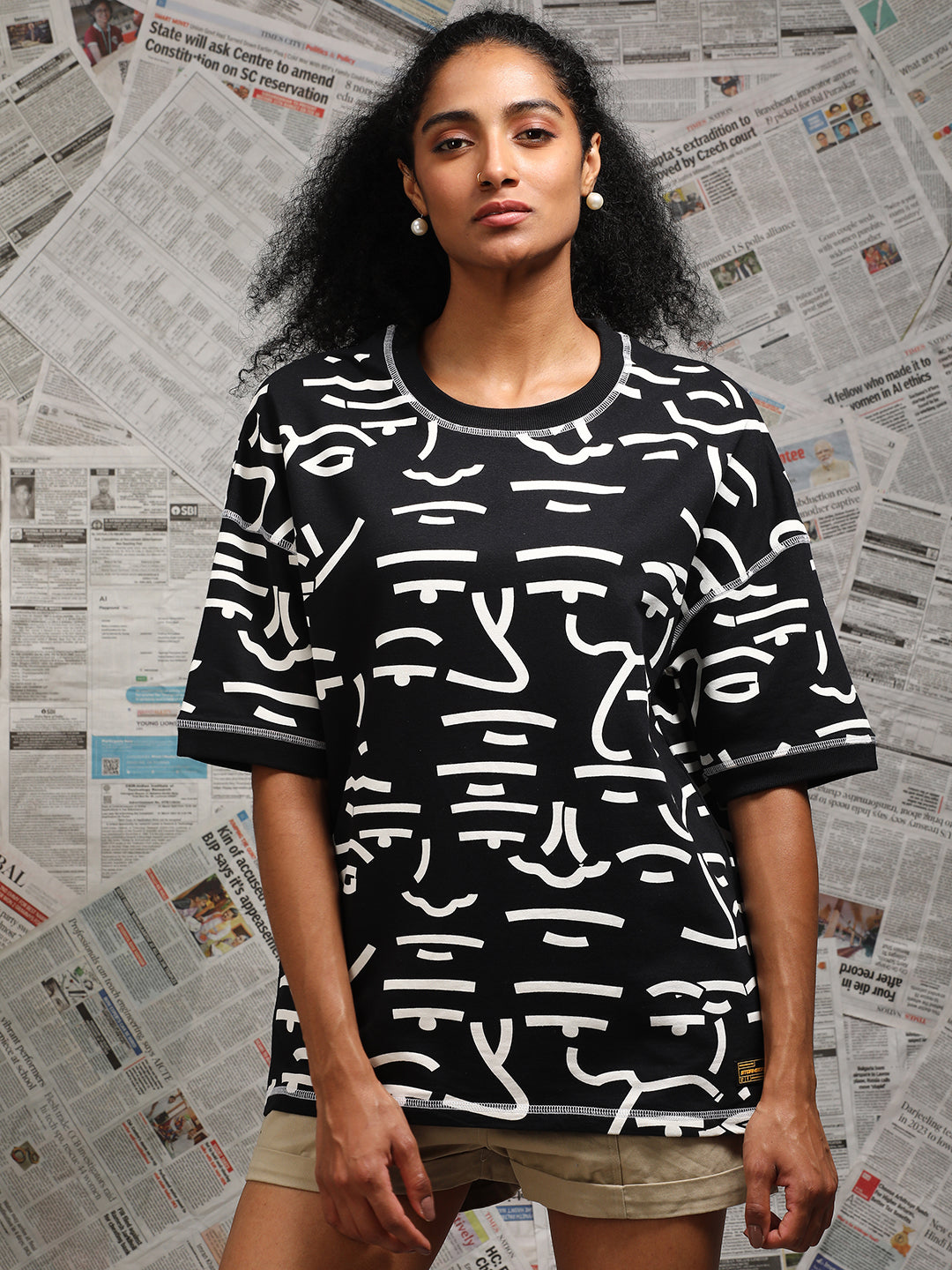 Mens Half Sleeve Drop Shoulder Printed Oversized Fit T-Shirts