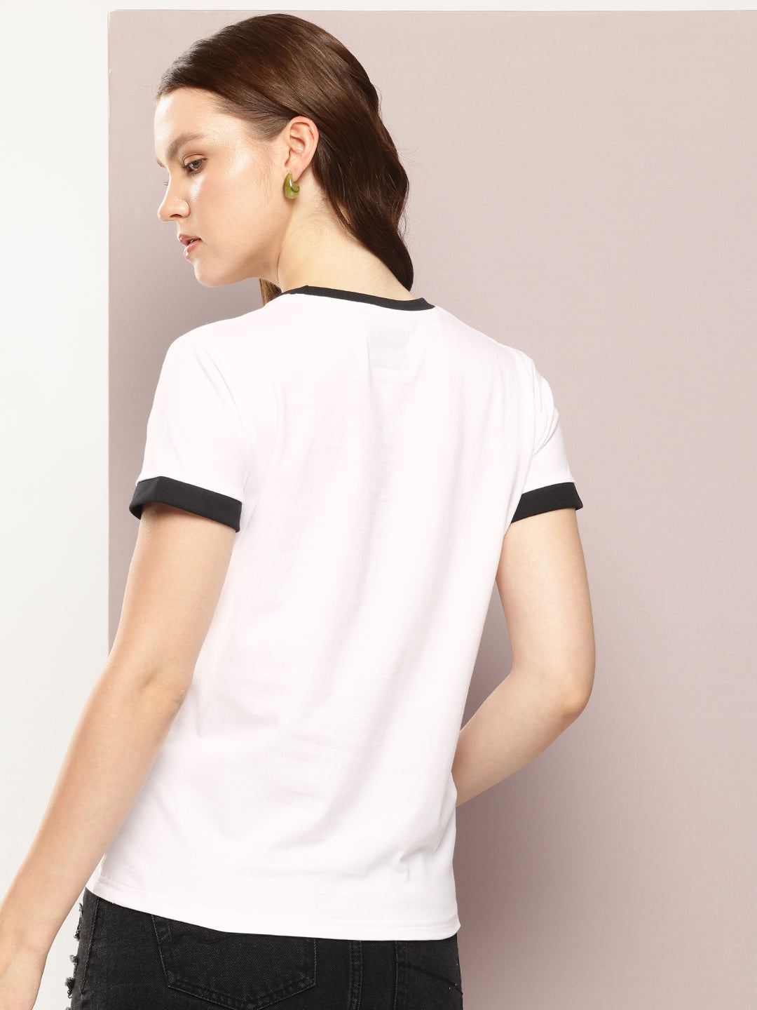 Womens Half Sleeve Round Neck Printed Regular Fit Tshirts