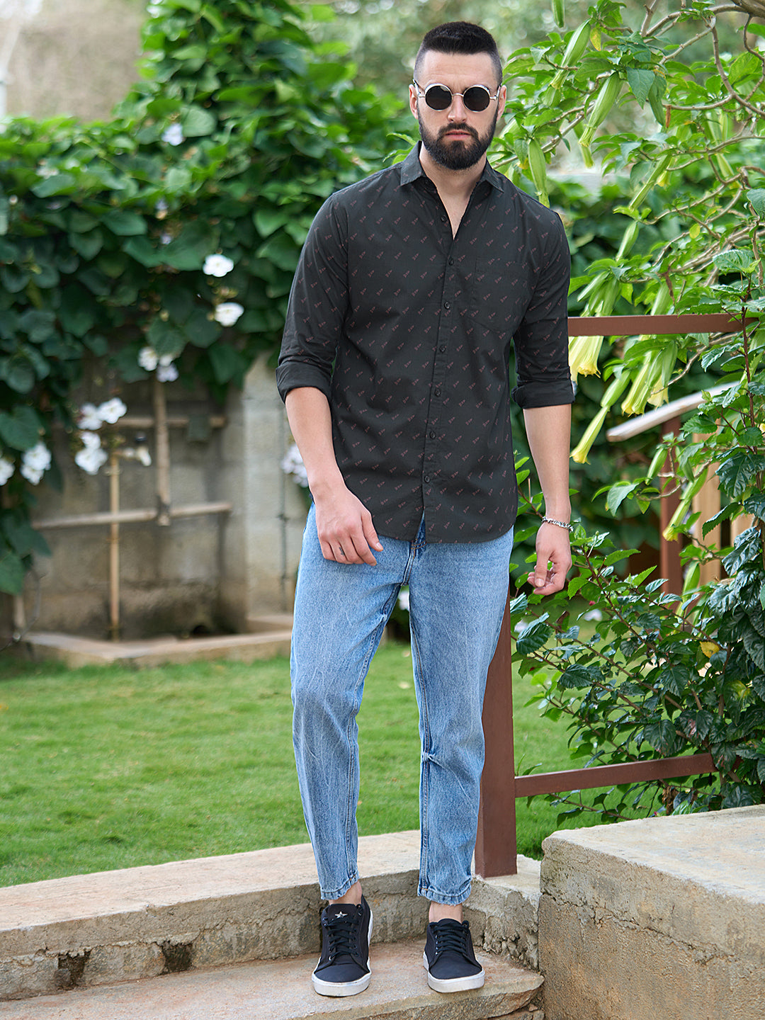 Men All Over Printed Full Sleeve Shirt With Pocket