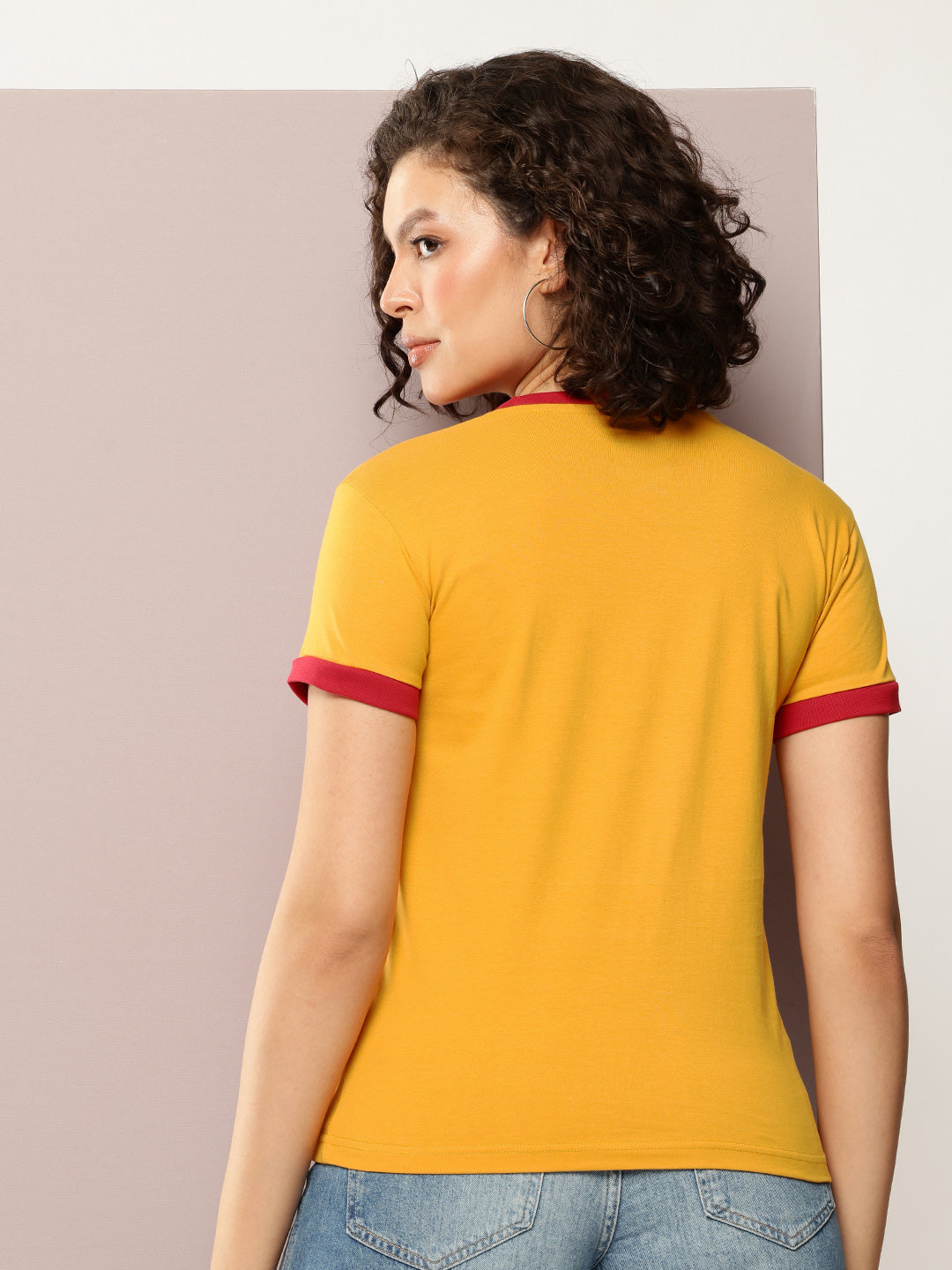 Womens Half Sleeve Round Neck Printed Regular Fit Tshirts