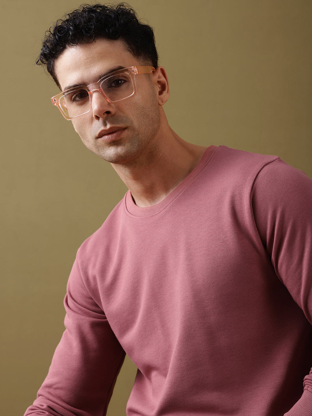 Mens Long Sleeve Round Neck Regular Fit T-Shirt