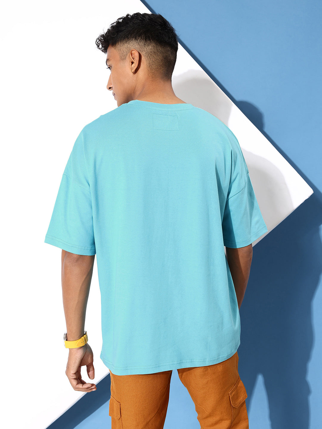 Mens Half Sleeve Drop Shoulder Printed Oversized Fit T-Shirts