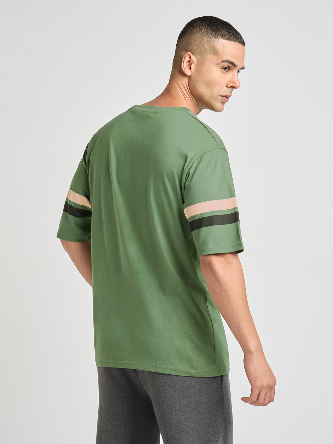 Mens Printed Oversized Half Sleeve Round Neck Tshirt