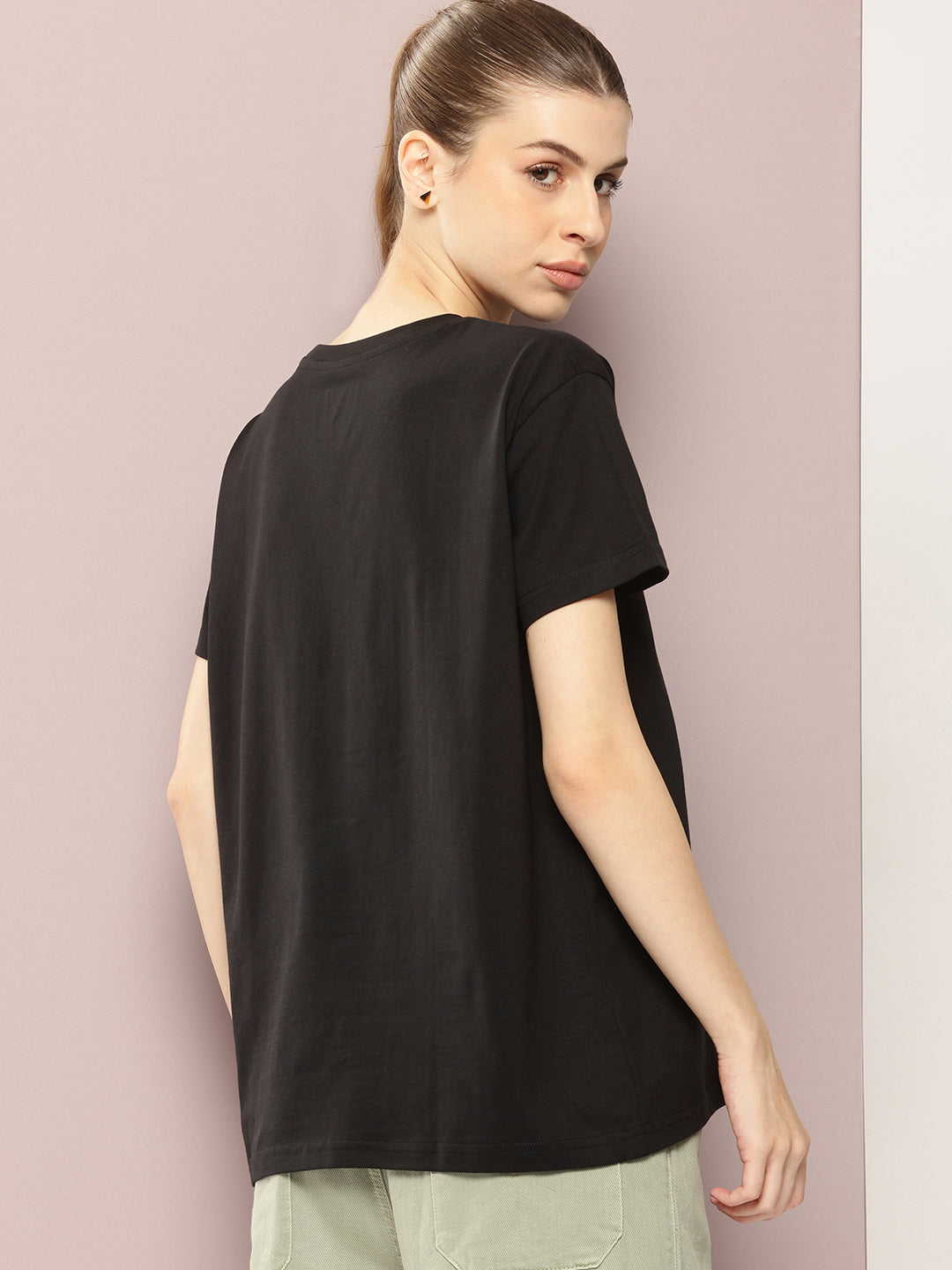 Womens Half Sleeve Round Neck Printed Boxy Fit Tshirts