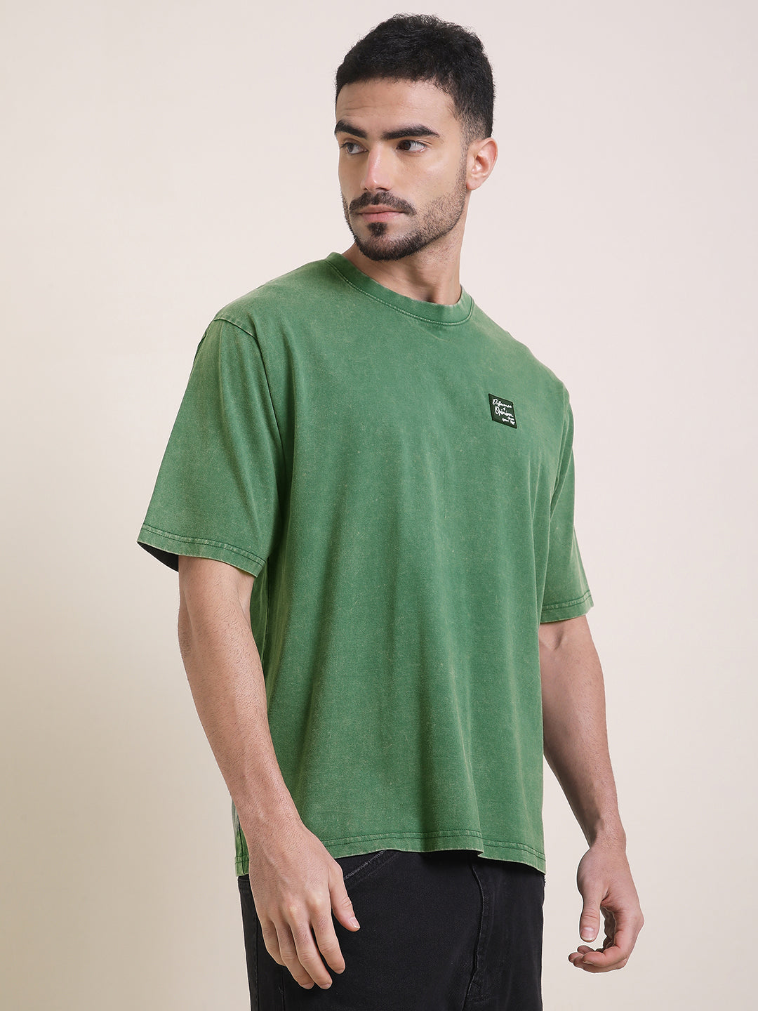 Mens Half Sleeve Round Neck Back Printed Oversized Fit Tshirts