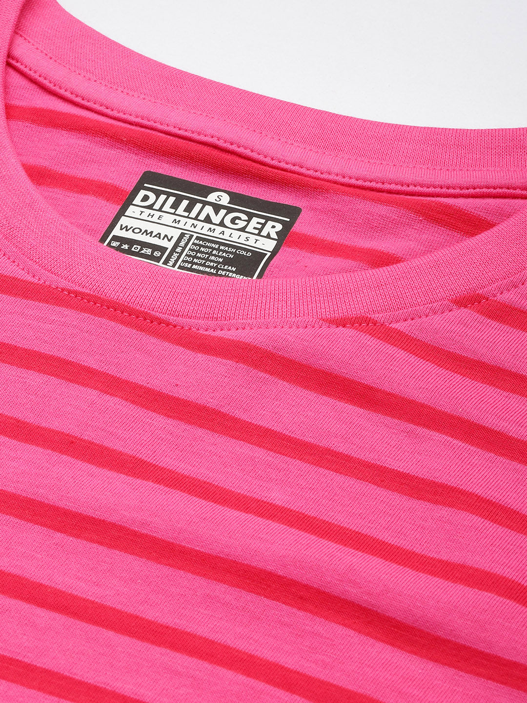Womens Half Sleeve Round Neck Striped Boxy Fit Tshirts