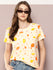 Womens Half Sleeve Round Neck All-Over Printed Boxy Fit Tshirts
