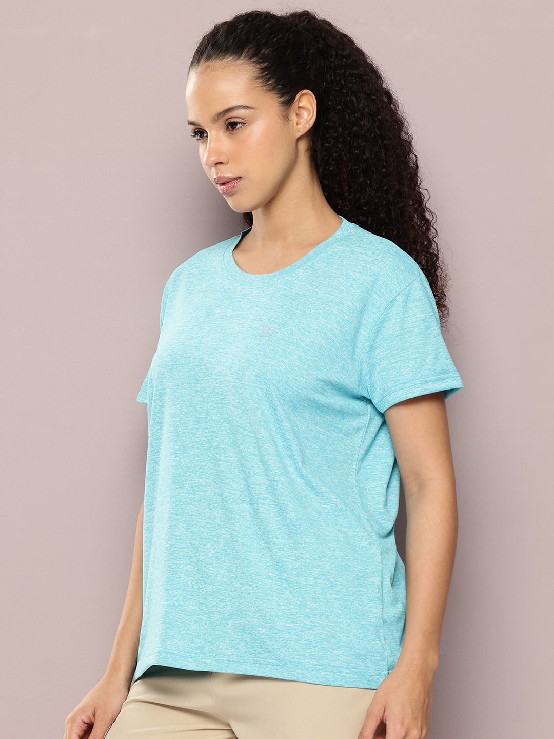 Womens Half Sleeve Round Neck Solid Boxy Fit Tshirts