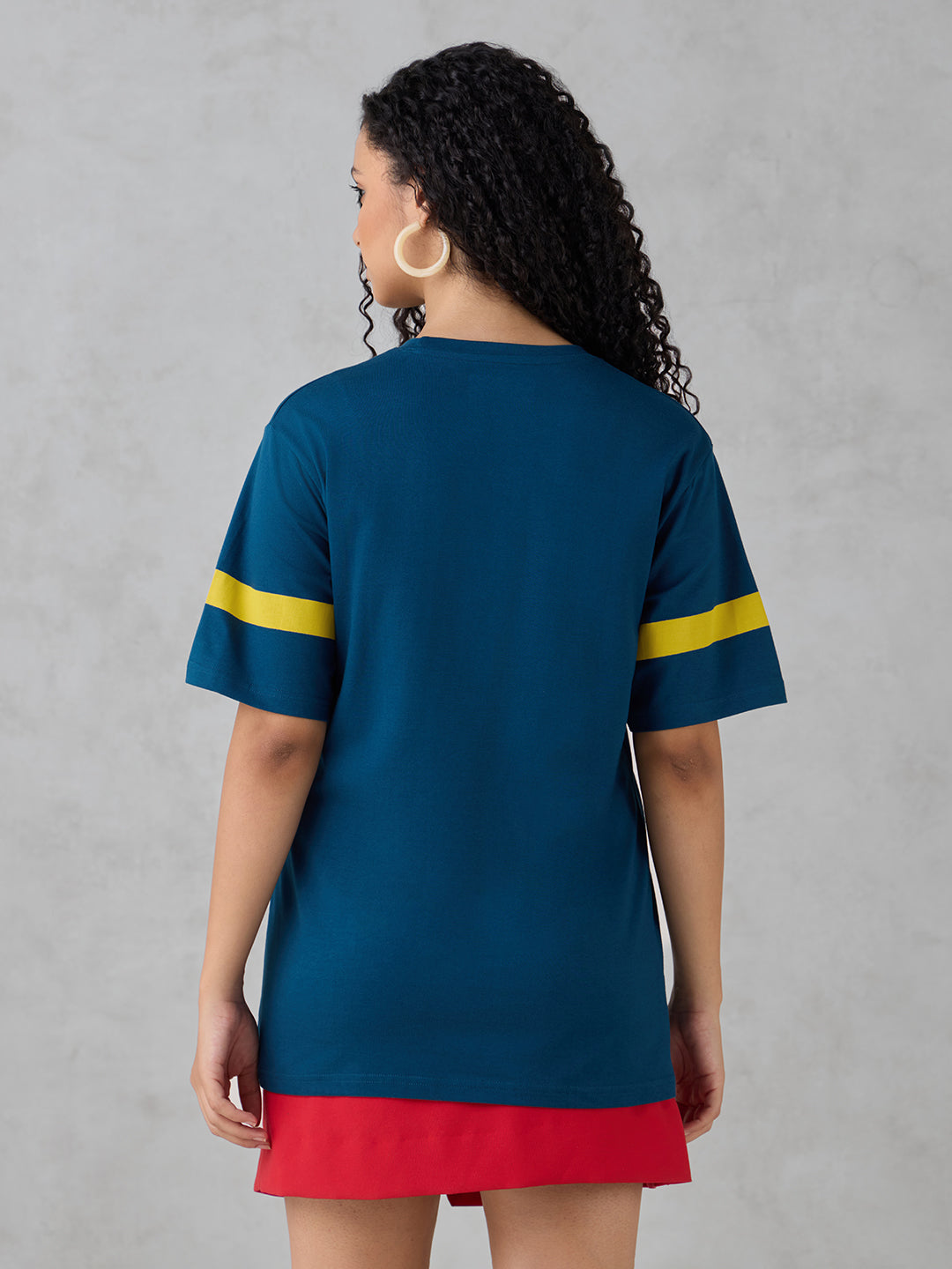 Womens Half Sleeve Printed Oversized Fit Tshirt