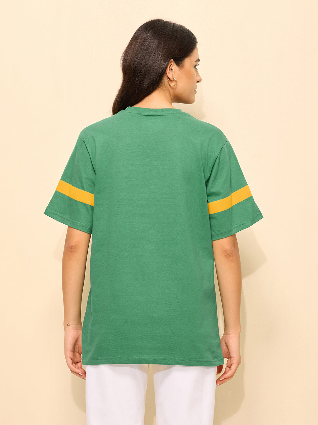 Womens Printed Oversized Fit Cotton T-Shirt
