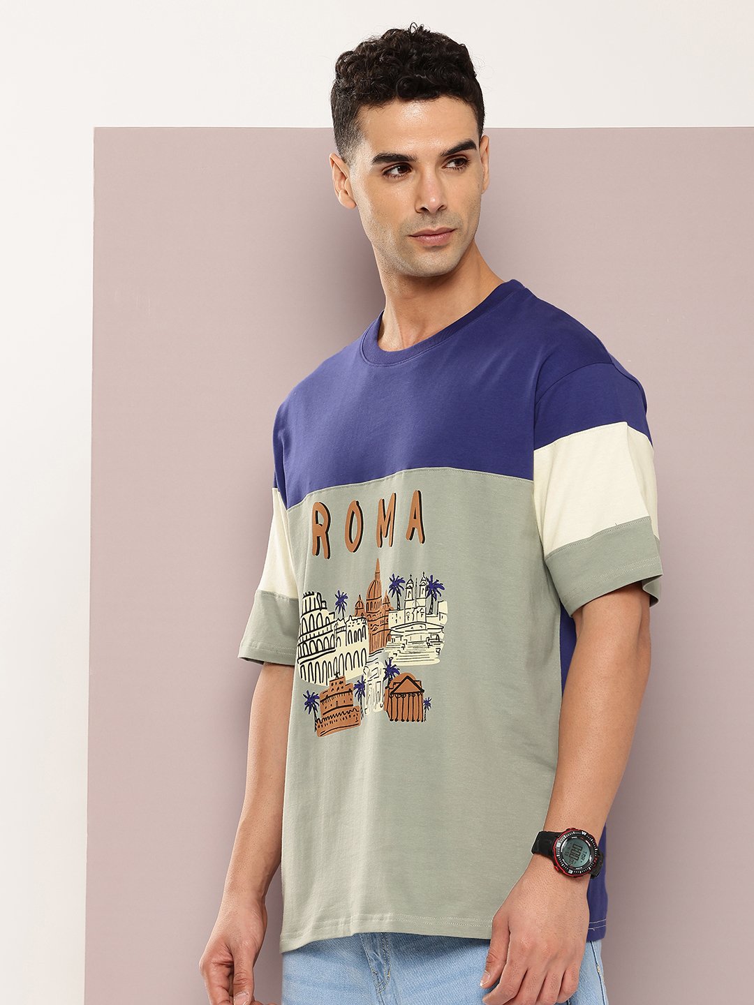 Mens Half Sleeve Round Neck Oversized Fit T-Shirts