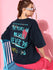 Womens Half Sleeve Drop Shoulder Printed Oversized Fit T-Shirts
