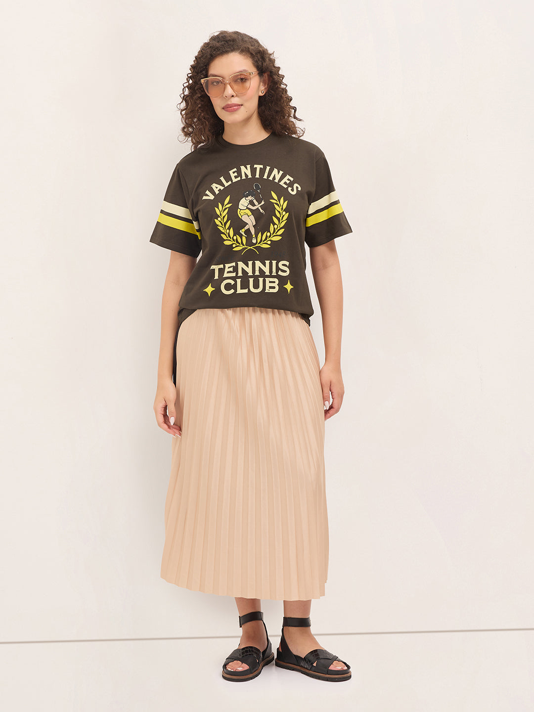 Womens Half Sleeve Round Neck Printed Oversized Fit Tshirts