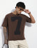 Mens Half Sleeve Round Neck Striped Oversized Fit Tshirts
