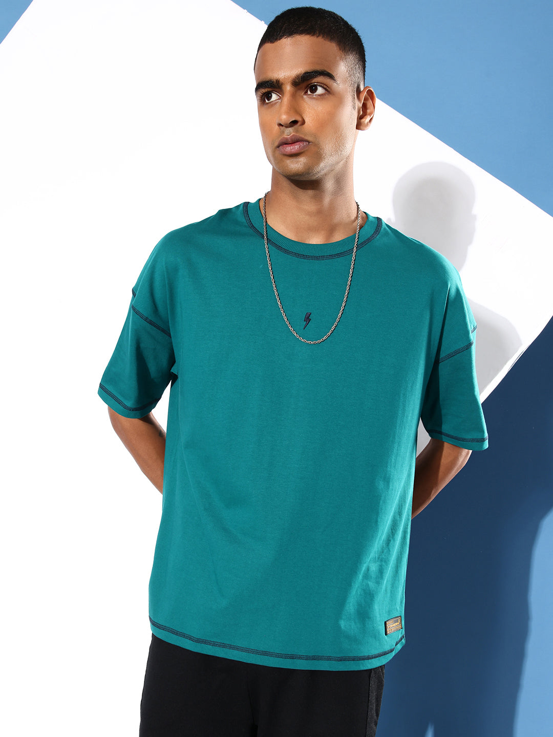 Mens Half Sleeve Drop Shoulder Plain Oversized Fit T-Shirts